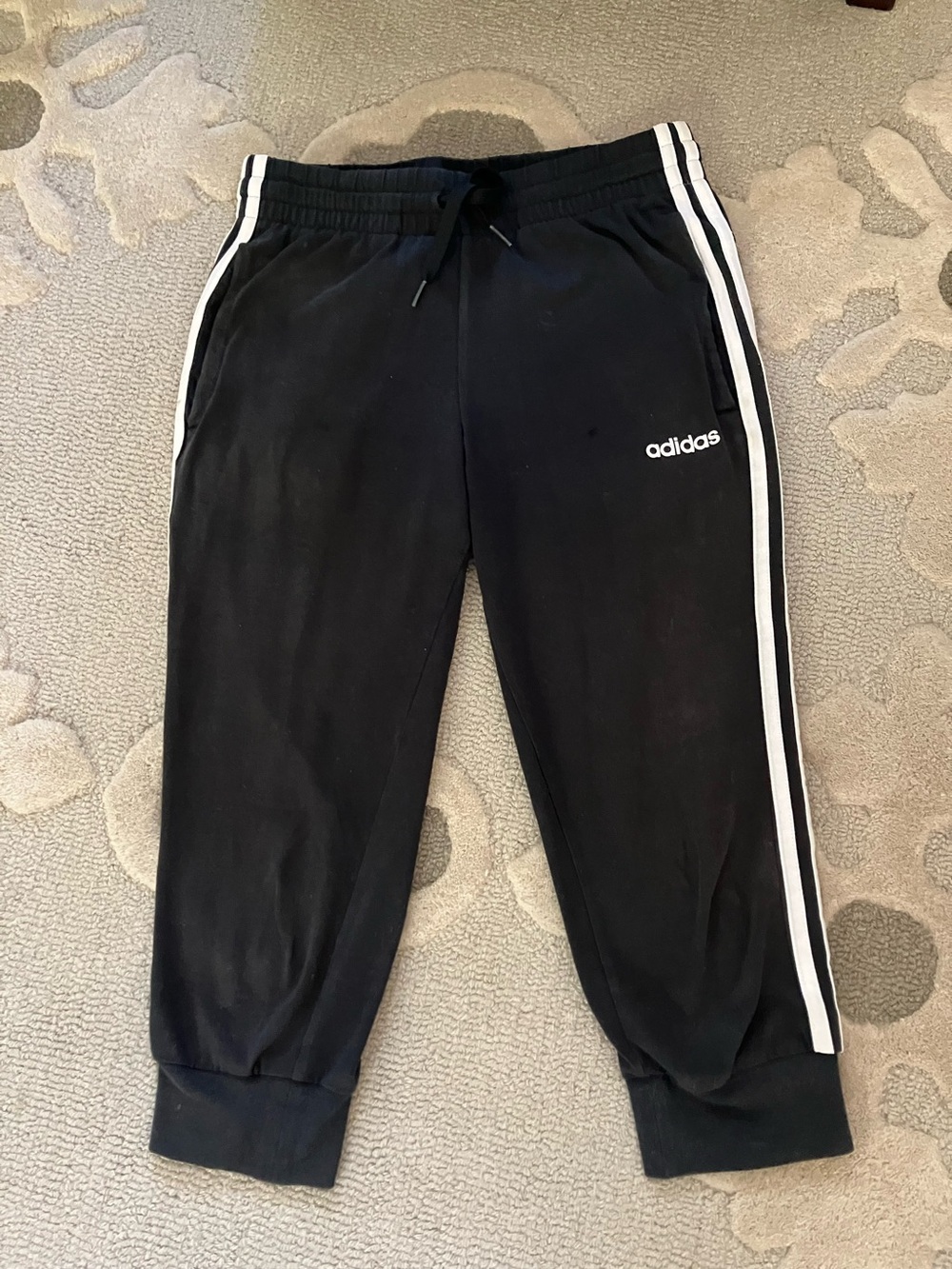 adidas women’s  Black Track Joggers with White Side Stripes